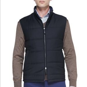 Ermenegildo Zega Quilted Wool Vest, Navy Blue